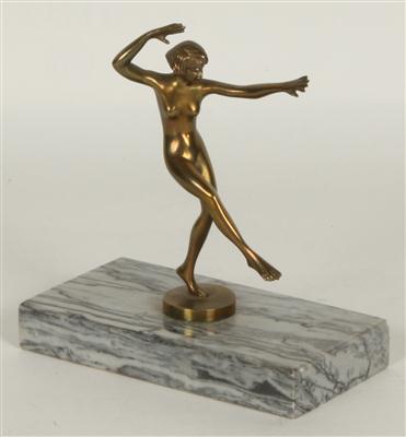 Tanzendes Mädchen Bronze patiniert, - Arte e antiquariato
