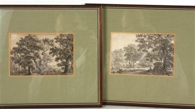 Künstler 19. Jh. Landschaft mit knorrigen Bäumen, - Kunst, Antiquitäten und Möbel