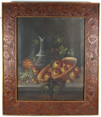Künstler 19. Jh. Stilleben mit Früchten und Krug, - Kunst, Antiquitäten und Möbel