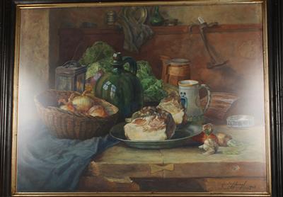 Künstler 1. Hälfte 20. Jh. Stilleben mit Obst und Gemüse, - Kunst, Antiquitäten und Möbel