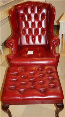 Fauteuil mit Hocker, - Arte e antiquariato