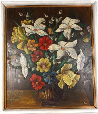 Künstler 20. Jh. Blumen in Vase, - Kunst, Antiquitäten und Möbel