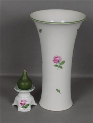 Vase, trompetenförmig 24 cm 1 Kerzenhalter 5,5 cm - Umění a starožitnosti
