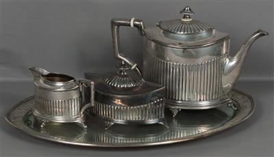 1 Teekanne, 1 Milchkanne, 1 Anbietetasse, - Antiques and art