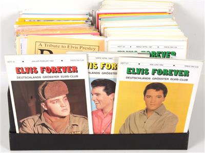Großes Konvolut (155 Stück) Elvis Presley Fan Club Magazine z. B. Rock it up, - Vánoční aukce - Umění a starožitnosti