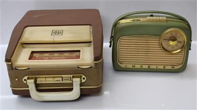 Portableradio mit integriertem Plattenspieler Hornyphon Siesta WL 499T, - Vánoční aukce - Umění a starožitnosti