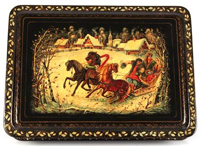 Prunkvolle Russische Lackdose - Christmas auction - Art and Antiques