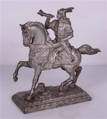 Reiter mit Signalhorn auf Pferd - Antiques and art
