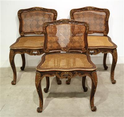 Satz von 3 Sessel im Barockstil, - Kunst, Antiquitäten und Möbel