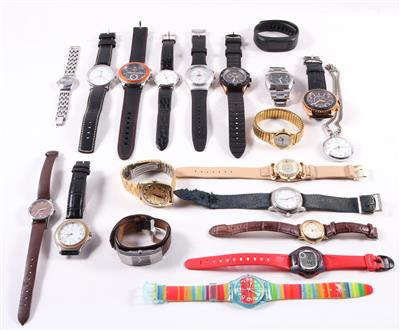 19 Armbanduhren 1 Taschenuhr - Arte e antiquariato