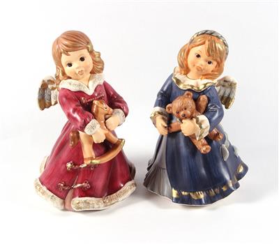 2 Engel mit Spielzeug - Kunst, Antiquitäten und Möbel