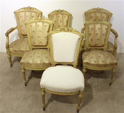 Paar Armsessel und 4 Sessel, - Kunst, Antiquitäten und Möbel