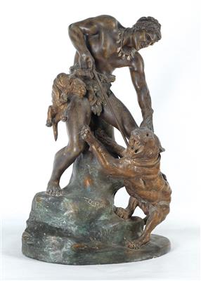 Skulptur "Kampf mit dem Tiger" - Antiques and art