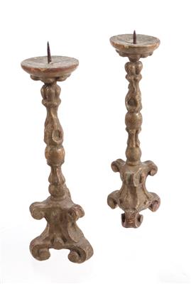 Paar Kerzenhalter im Barockstil, - Antiques and art