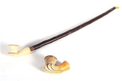 1 Meerschaumpeife, 1 Meerschaumpfeifenkopf - Arte e antiquariato