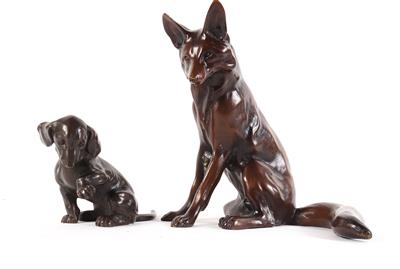 2 Tierfiguren "Fuchs" u. "Dackel" - Antiques and art