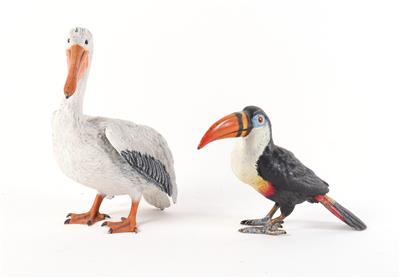 2 Tierfiguren, "Pelikan" u. "Tukan" - Arte e antiquariato