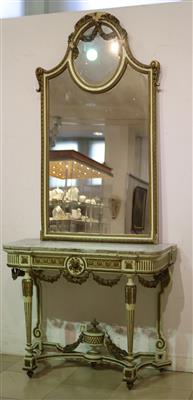 Konsoltisch mit Marmorplatte u. Spiegelaufsatz - Kunst, Antiquitäten, Möbel und Technik