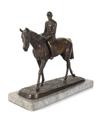 Skulptur "Jokey auf Pferd" - Antiques and art