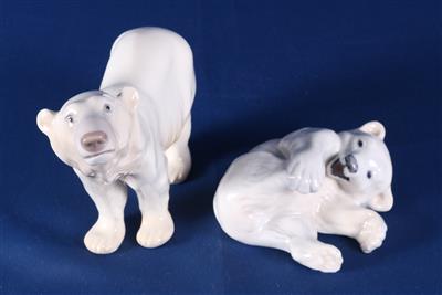 2 Eisbären aus dänischem Porzellan - Umění a starožitnosti