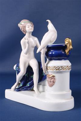 Figur "Venus mit Papagei" - Umění a starožitnosti