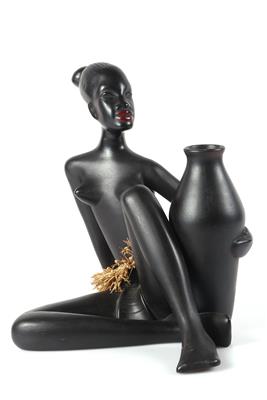 Sitzende Schwarzafrikanerin - Kunst, Antiquitäten, Möbel und Technik