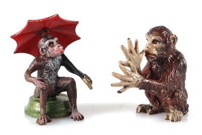 2 Tierfiguren "Affen" - Kunst, Antiquitäten, Möbel und Technik