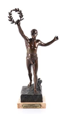 Skulptur "Der Sieger" als Ehrenpreis des österreichischen Fussballbundesaus dem Jahre 1923 - Arte e antiquariato
