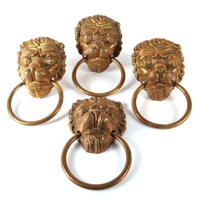 4 Löwenkopfapplikationen - Kunst, Antiquitäten, Möbel und Technik