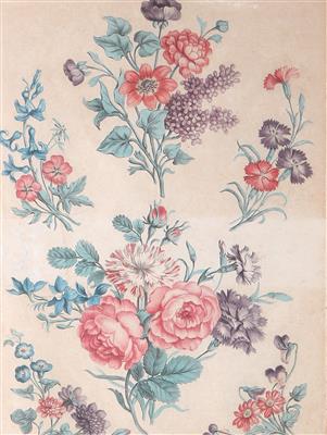 Biedermeierrahmen mit gerahmter Buchseite, "V. Feuilles de Fleur - Arte e antiquariato