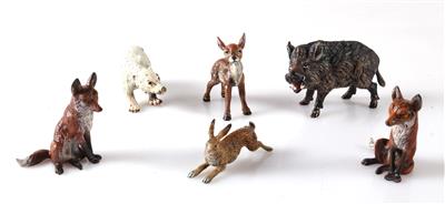 Konvolut von 6 Tierfiguren - Arte e antiquariato
