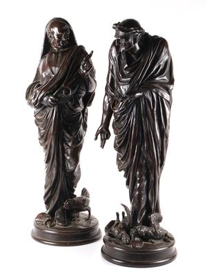 2 außerordentliche Skulpturen"römischer Imperator" u. "römischer Priester" - Antiques and art