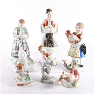 6 verschiedene Porzellanfiguren "ungarische Kinder" - Antiques and art