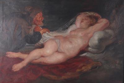 Kopist nach Peter Paul Rubens"Angelika u. der Eremit" - Umění a starožitnosti