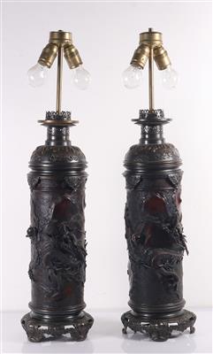Paar Tischlampen in asiatischer Art - Arte e antiquariato