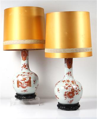 Paar Tischlampen in asiatischer Art, - Arte e antiquariato