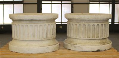 Paar Marmorposeste bzw. Säulenbasen - Umění a starožitnosti