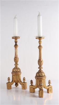 Paar entzückende josephinische Kerzenleuchter - Umění a starožitnosti