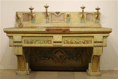 Klassizistischer Seitenaltar mit Kanontafelaufsatz 6 Leuchterarmen - Arte e antiquariato