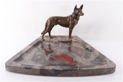 Große Visitenkartenschalle mit Schäferhund - Antiques and art