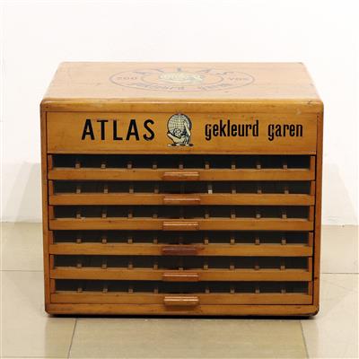 Vertriebs- bzw. Präsentationskästchen für Nähgarn der Firma "Atlas" - Arte e antiquariato