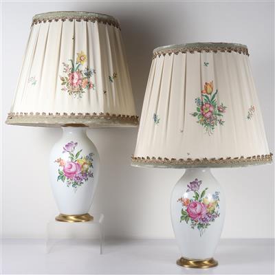 Paar Tischlampen, "Wiener Porzellanmanufaktur Augarten" - Kunst, Antiquitäten, Möbel und Technik