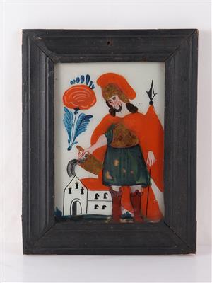 Hinterglasbild "Hl. Florian" - Antiques and art