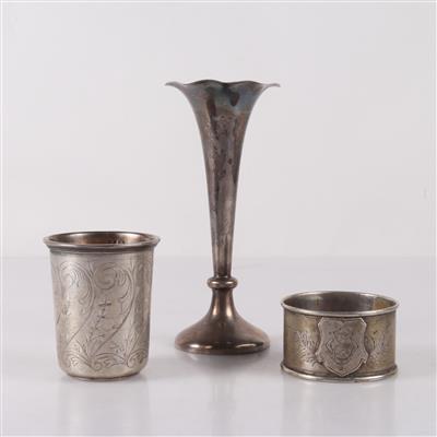 Konvolut Silber (3 Stück) um 1900 - Stříbro, umění, starožitnosti, nábytek
