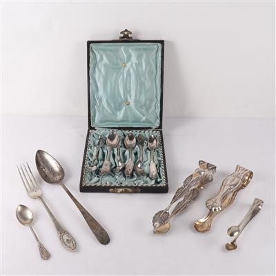 Löffelset und Konvolut (12 Stück) - Silber, Kunst, Antiquitäten, Möbel