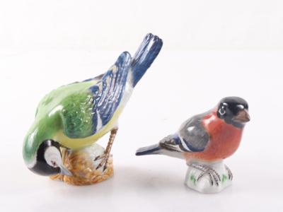 2 Vogelfigürchen "Meise" und "Gimpel", Marke Meissen - Kunst, Antiquitäten, Möbel und Technik