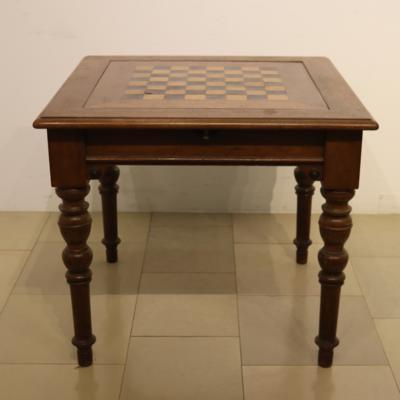 Historismus Spieltisch mit Wendeplatte - Art, antiques, furniture and technology