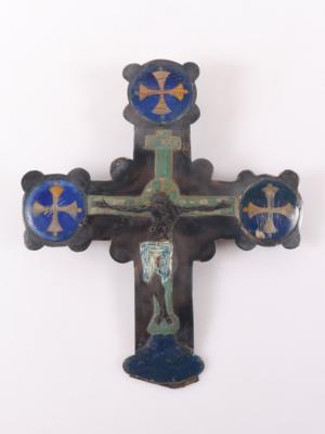 Metallkreuz in der Art der Limoger Emailarbeiten - Arte, antiquariato, mobili e tecnologia