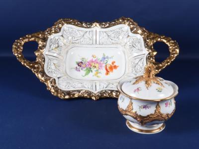 Deckeldose u. Anbietetasse, dt. Porzellan "Meissen" - Arte, antiquariato, mobili e tecnologia