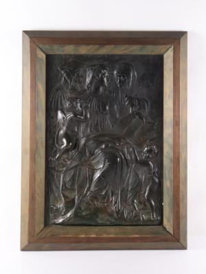 Bronzerelief "Maria mit dem Jesus- u. Johannesknaben" - Umění, starožitnosti, nábytek a technika